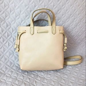 Madewell Cream Leather Tote Bag